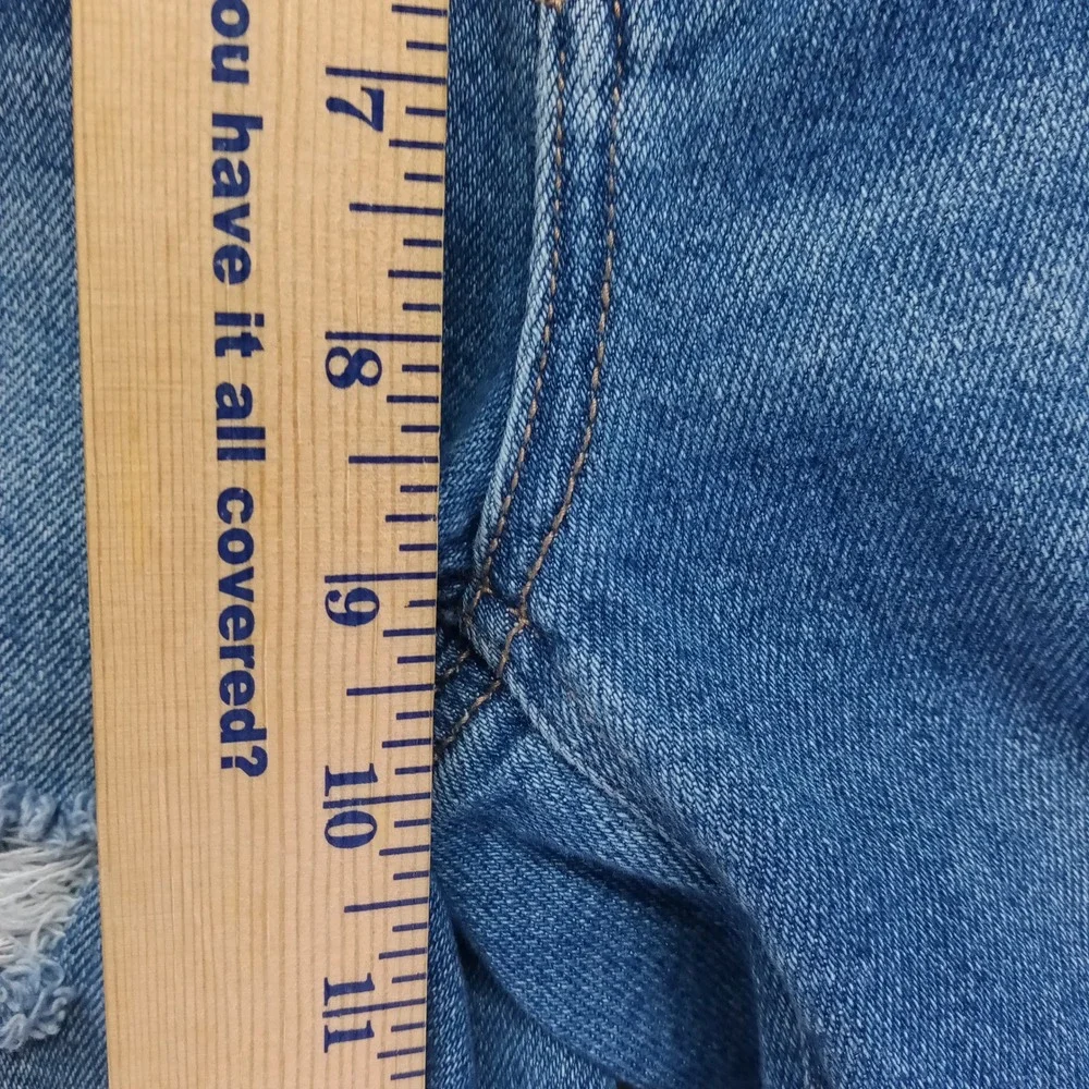 American Eagle Women Distressed Skinny Jeans Blue Medium Wash Raw Hem Size 2 Reg